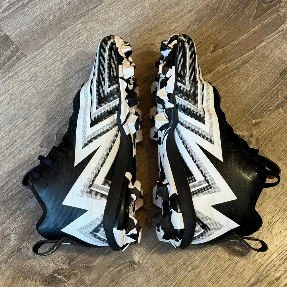 Adidas Freak Spark MD Football Cleats Black‎ White Geometric Graphic Mens 7.5